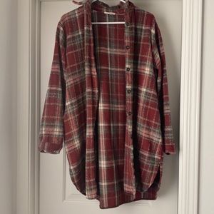 Red and brown plaid shacket
